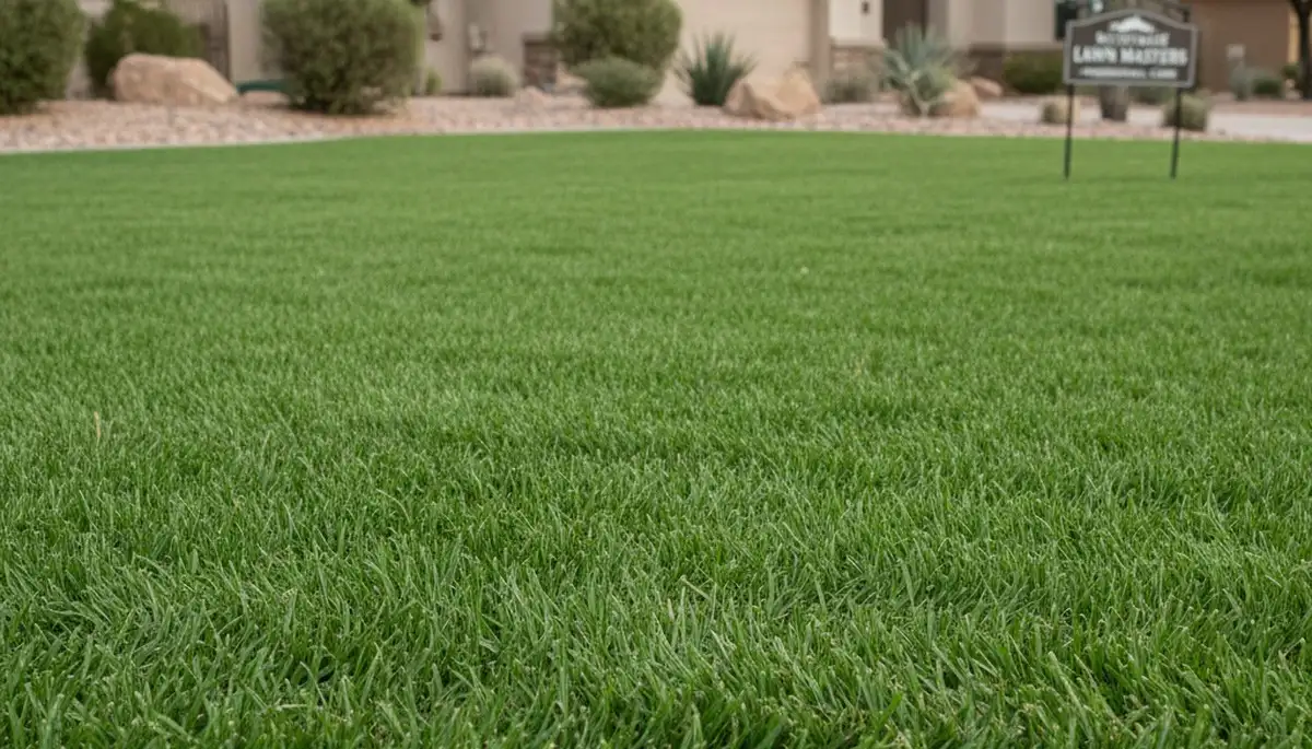 Lush green lawn showing expert landscaping and lawn care results in Scottsdale, AZ