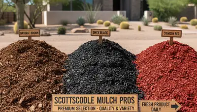 Brown, black, and red mulch color options for Scottsdale, AZ landscaping by Chop Chop Landscaping