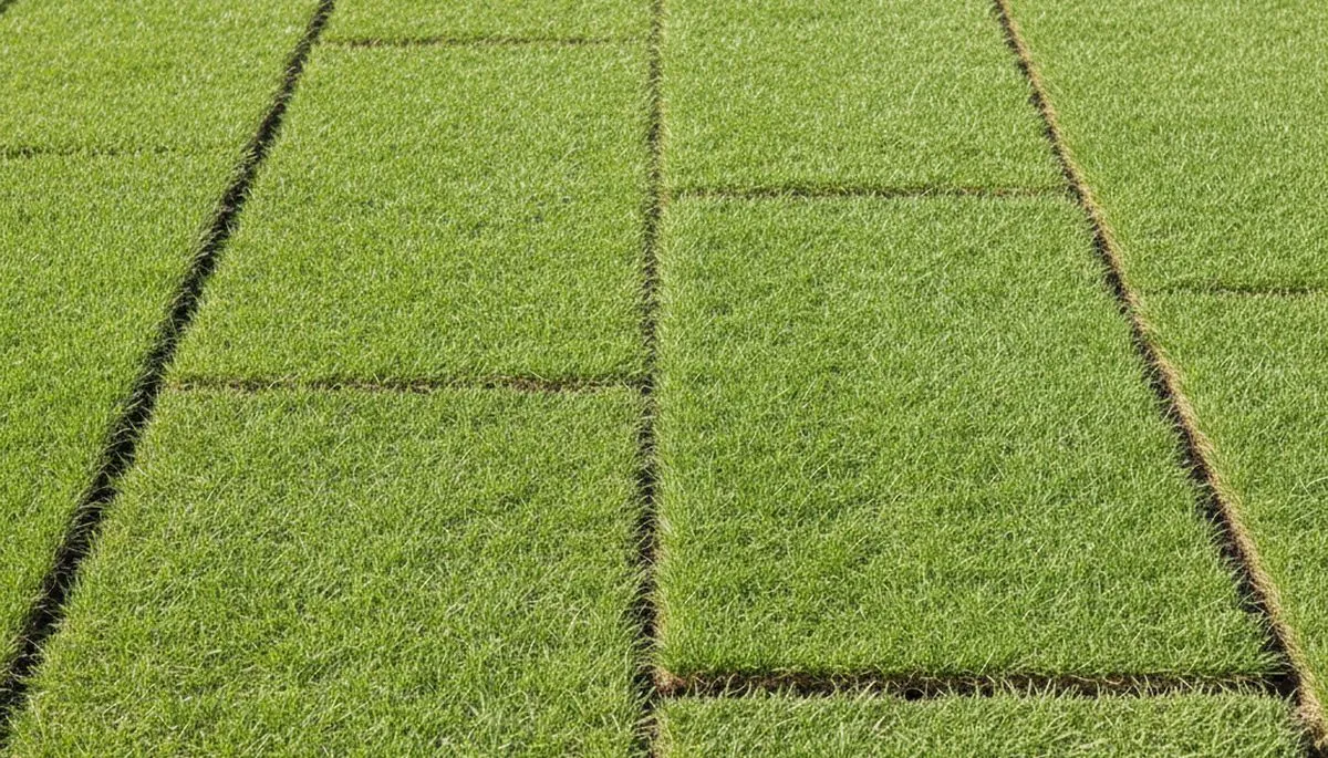 Close-up of seamless sod seams showing expert lawn installation quality in Scottsdale, AZ